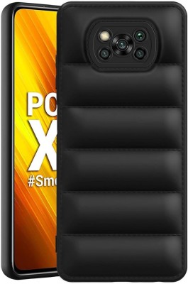 Wowcase Back Cover for Poco X3(Black, 3D Case, Silicon, Pack of: 1)