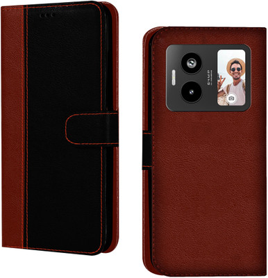 GLOBAL NOMAD Flip Cover for LAVA Blaze Duo 5G(Black, Brown, Dual Protection, Pack of: 1)