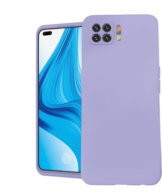 MobiLooks Back Cover for Oppo F17, Liquid Silicone Case inner Microfiber Cloth(Purple, Camera Bump Protector, Silicon, Pack of: 1)