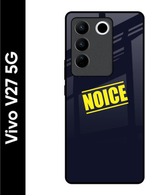 QRIOH Glass Back Cover for Vivo V27 5G(Blue, Grip Case, Pack of: 1)