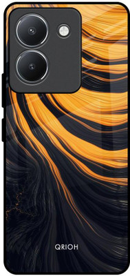QRIOH Glass Back Cover for Vivo Y36(Multicolor, Grip Case, Pack of: 1)