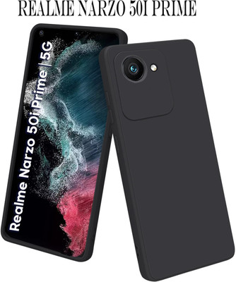 HATin Back Cover for Full Black-Realme narzo 50i Prime(Black, Silicon)
