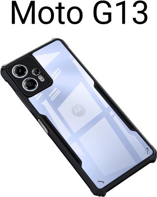 kartflesh Back Cover for Moto G13, Protective Design, Luxurious Look, Grip Case(Transparent, Black, Flexible, Pack of: 1)