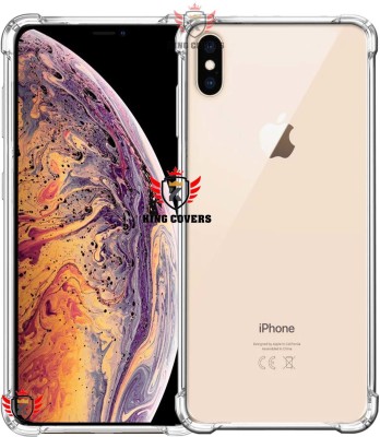 KING COVERS Back Cover for Clear Case Compatible For IPHONE-XS MAX Flexible Silicone Yellowing-Resistant Transparent(Transparent, Dual Protection, Silicon, Pack of: 1)