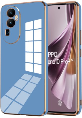 VAPRIF Back Cover for Oppo Reno 10 Pro Plus 5G, Golden Line, Premium Soft Chrome Case | Silicon Gold Border(Blue, Shock Proof, Silicon, Pack of: 1)