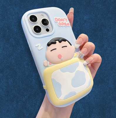 SPARKUP Back Cover for iPhone 12 Pro - Shinchan Phone Case I Funny Don’t Open Soft Cute Cartoon Cover(Blue, Shock Proof, Silicon, Pack of: 1)