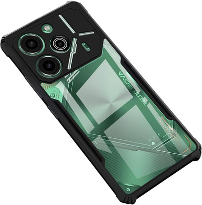 Micvir Back Cover for Tecno Pova 6 Pro 5G(Transparent, Black, Shock Proof, Pack of: 1)