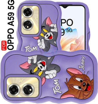 AESTMO Back Cover for Oppo A59 5G(Purple, 3D Case, Silicon)