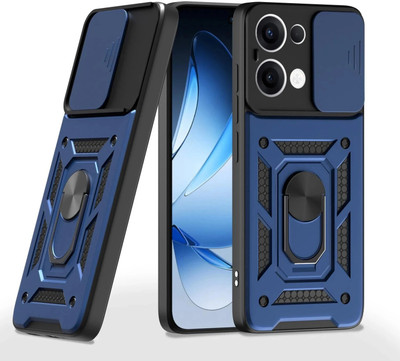 AIBEX Back Cover for Oppo K13 5G|D10 Tough Armor|Sliding Camera Shield|Ring Holder|Kickstand(Blue, Rugged Armor, Pack of: 1)