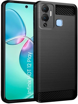 Kreatick Back Cover for Infinix Hot-12 Play, Hybrid Ultra Light Slim Shockproof Silicone TPU Scratch Resistant(Black, Flexible, Silicon, Pack of: 1)