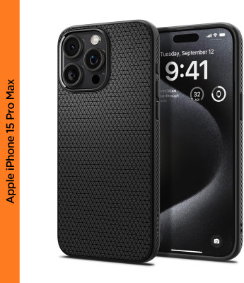 Spigen Liquid Air Back Cover for Apple iPhone 15 Pro Max(Black, Grip Case, Pack of: 1)