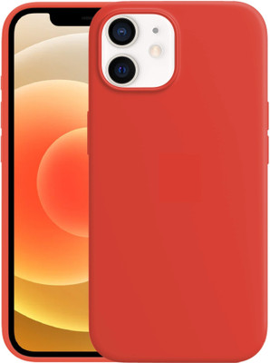 BLACK LOVIES Back Cover for Apple iPhone 12 Mini(Red, Camera Bump Protector, Silicon, Pack of: 1)