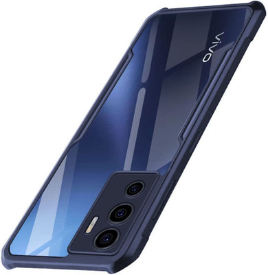 Omix Back Cover for Vivo Y75 4G(Black, Transparent, Camera Bump Protector, Pack of: 1)