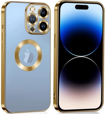 A3sprime Back Cover for Apple iPhone 14 Pro, Soft Silicon with Drop Protective Camera Lens Protector Back Case(Gold, Transparent, Camera Bump Protector, Silicon, Pack of: 1)
