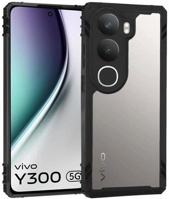 KIVANO LUXE Back Cover for Vivo Y300 5G |Transparent Case | 360° Protection | Non-Yellowing PC + TPU(Black, Rugged Armor, Pack of: 1)
