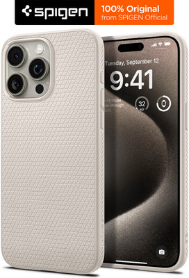 Spigen Liquid Air Back Cover for Apple iPhone 15 Pro Max(Grey, Grip Case, Pack of: 1)