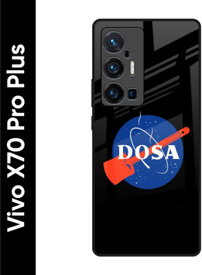QRIOH Glass Back Cover for Vivo X70 Pro+(Black, Pack of: 1)