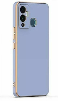 NICPIC Back Cover for Infinix Hot 12 Play(Blue, Gold, Camera Bump Protector, Silicon, Pack of: 1)