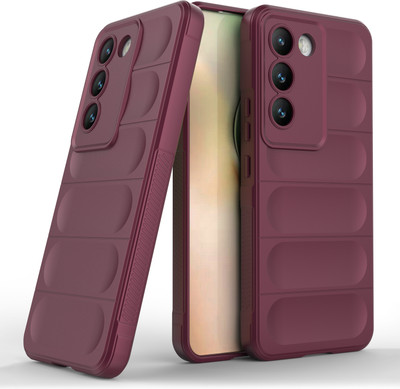 GLOBAL NOMAD Back Cover for Vivo Y200e 5G(Maroon, 3D Case, Silicon, Pack of: 1)