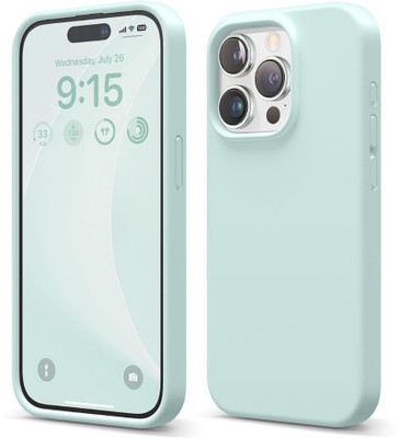 NECESORIES Back Cover for Apple Iphone 15 Pro Max(Green, Shock Proof, Silicon, Pack of: 1)