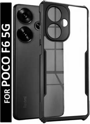 Mobile Case Cover Front & Back Case for Poco F6 5G(Transparent, Black, Shock Proof, Silicon, Pack of: 1)