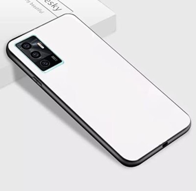 Caseworm Back Cover for Vivo V23e (5G) Toughened Glass Back and Sides Soft Silicon Case(White, Grip Case, Pack of: 1)
