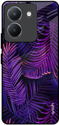 QRIOH Glass Back Cover for Vivo Y36(Multicolor, Grip Case, Pack of: 1)