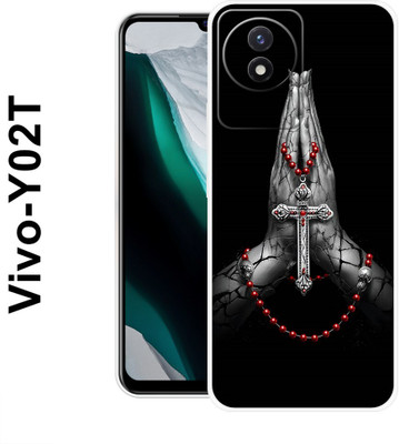 MOBIFLY Back Cover for Vivo Y02T, Cross, Jesus, Hand, God, 471(Grey, Flexible, Pack of: 1)