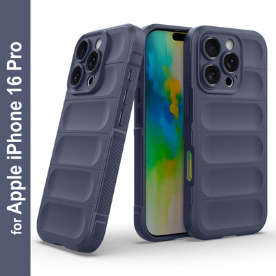 Zapcase Back Cover for Apple iPhone 16 Pro(Blue, 3D Case, Silicon, Pack of: 1)