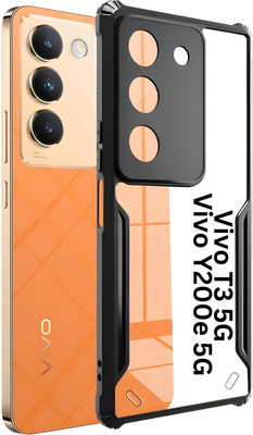 KWINE CASE Back Cover for Vivo T3 5G, Vivo Y200e 5G(Black, Shock Proof, Silicon, Pack of: 1)