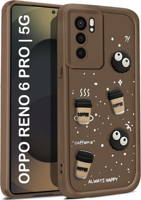 Vshop Back Cover for Oppo Reno 6 Pro 5G Cute Fun Cartoon 3D Ball Coffee Case(Brown, 3D Case, Silicon, Pack of: 1)