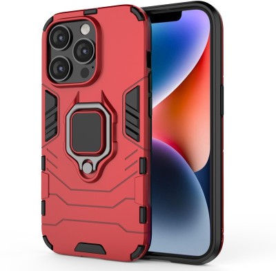 MOBIRUSH Back Cover for iPhone 14 Pro Max(Red, Ring Case, Pack of: 1)