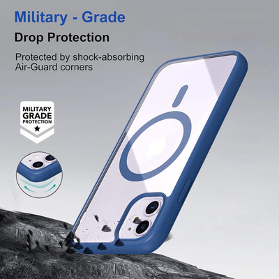 Kosher Traders Back Cover for Apple Iphone 11 ( Polycarbonate case compatible with MAGSAFE )(Blue, Dual Protection)