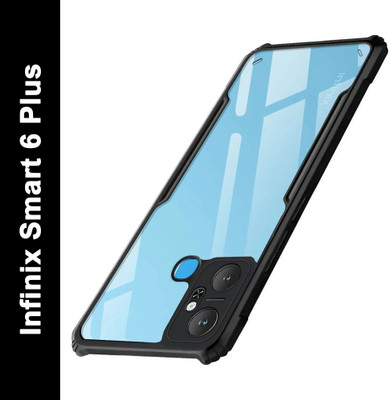 Micvir Back Cover for Infinix Smart 6 Plus(Transparent, Black, Shock Proof, Pack of: 1)