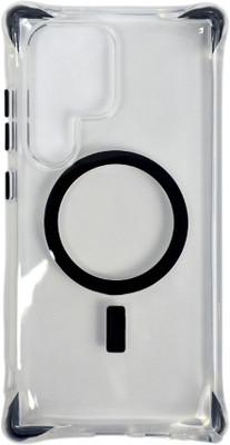 MILLION CASES Back Cover for S24 Ultra Mag-Safe Smart Grip Transparent Protector Case(Black, Magsafe, Pack of: 1)