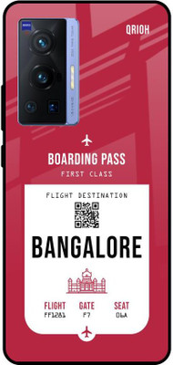 QRIOH Bangalore City Glass Back Cover for Vivo X70 Pro(Red, Grip Case, Pack of: 1)