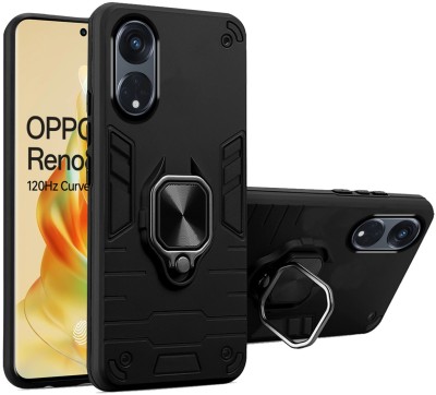 SMARTPOCKET Back Cover for OPPO Reno8T 5G(Black, Rugged Armor, Pack of: 1)