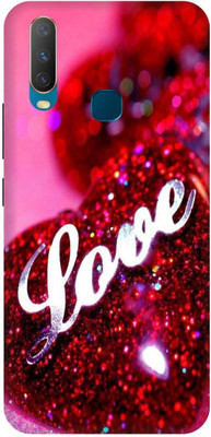 DIKRO Back Cover for vivo Y12, 1904, LOVE, HEART, GLITTER, COUPLE, VALENTINE(Pink, Hard Case, Pack of: 1)