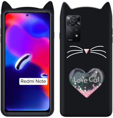 A3sprime Back Cover for Redmi Note 11 Pro Plus 5G, Soft Silicon with Drop Protective & 3D Heart Love Cat Shaped Case(Black, 3D Case, Silicon, Pack of: 1)
