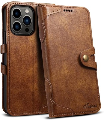 SCALEBEE Back Cover for Apple iPhone 15 Pro Max Wallet Style Flip Leather Case With Inbuilt Stand & Pocket(Brown, Shock Proof, Pack of: 1)