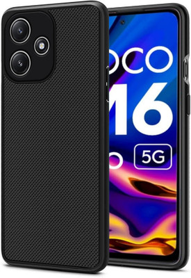 SHINESTAR. Back Cover for Poco M6 Pro 5G(Black, Flexible, Silicon, Pack of: 1)