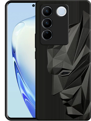 ACESTAR Back Cover for VIVO V27 5G, VIVO V27 PRO 5G(Black, 3D Case, Silicon, Pack of: 1)