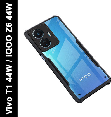 Zapcase Back Cover for Vivo T1 44W, iQOO Z6 44W(Black, Shock Proof, Pack of: 1)
