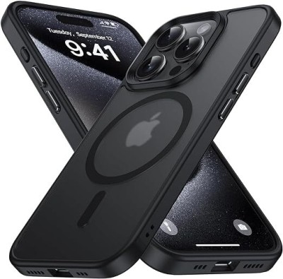 RiverForest Back Cover for iPhone 15 Pro Max, Magnetic Cover with MagSafe Military Shockproof, edge TPU Iphone 15 pro max(Black, Magnetic Case, Pack of: 1)