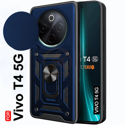 AelVouX Back Cover for Vivo T4 5G(Blue, Slider, Pack of: 1)