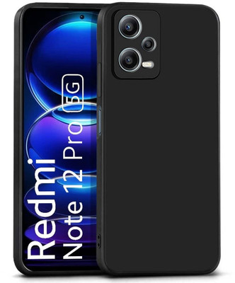 S-Softline Back Cover for Redmi Note 12 Pro 5G, Plain Candy Case With Camera Protection(Black, Pack of: 1)