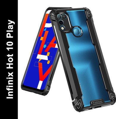 Fablue Back Cover for Infinix Hot 10 Play(Black, Rugged Armor, Pack of: 1)