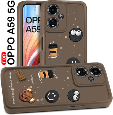 AESTMO Back Cover for Oppo A59 5G(Brown, Dual Protection, Silicon, Pack of: 1)