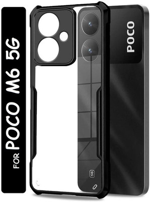 COVERHEAD Back Cover for POCO M6 5G(Black, Grip Case, Polycarbonate)