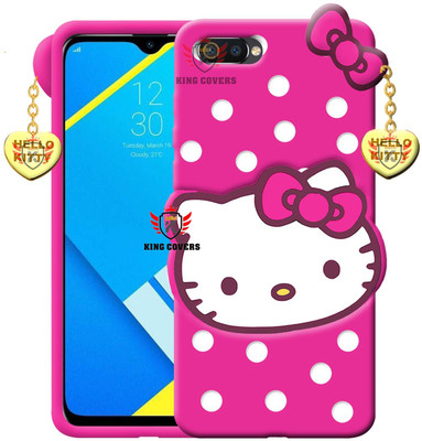 KING COVERS Back Cover for Realme C2 Hello Kitty Mobile Back Cover| 3D Cute Kitty|with Heart Pendant(Pink, Flexible, Pack of: 1)